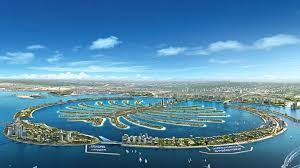 Palm Jebel Ali private island beachfront villas and coastline views in Dubai